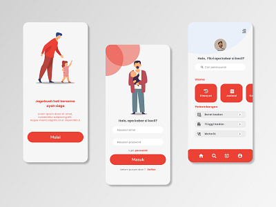 Health : Baby Care For Father App app branding design health icon illustration logo mobile typography ui ux vector