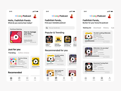 "Mireng" Design Podcast App Pt. II