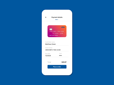 Daily UI #002 - Credit Card Checkout Form Concept