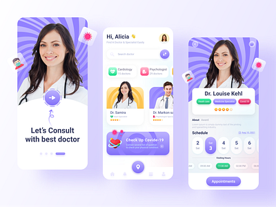 Medical Mobile App clinic doctor app doctor appoint medical app mobile app mobile app ui trend app ui ux