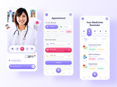 Medical Mobile App app clinic doctor app doctor appointment medicine reminder ui ux