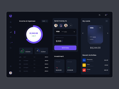 Finance Dashboard Dark Theme