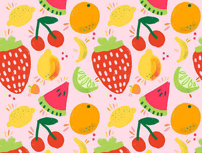 Fruity Pattern fruit illustration pattern procreate summer