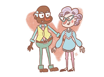 Oldies cute illustration love oldsters procreate