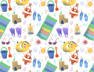 Just Beachy beach illustration pattern procreate summer