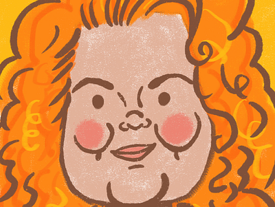 Portrait 1 curly hair cute illustration orange portrait procreate