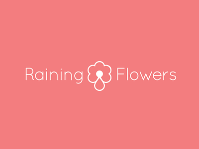 Raining Flowers Florist drop flat florist flowers logo mark raining symbol typography