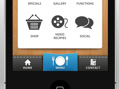 Restaurant App app clean design ios iphone minimal mockup restaurant ribbon
