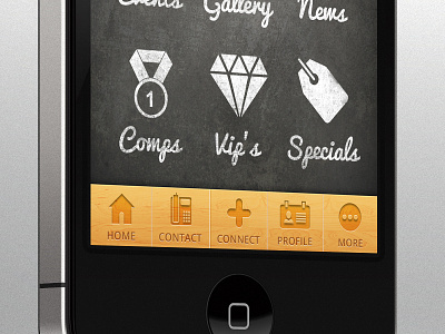 iOS Bar App Draft app bar blackboard draft ios mockup wood