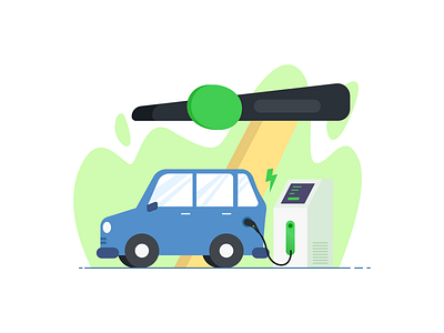 Electric Charging Station branding clean design illustration minimal ui vector web website