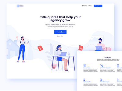 Landing page clean design illustration minimal ui vector web website