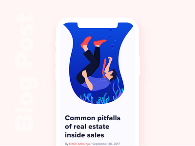 Common pitfalls of real estate inside sales art blog blue brand branding character clean design flat illustration minimal mobile vector web website