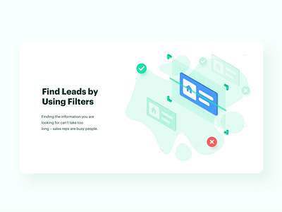 Find Leads by Using Filters art clean design filter illustration minimal realestate scan typography ui vector website