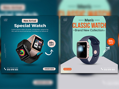 Smart Watch Sale Social Media Post Instagram Banner Template