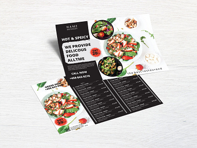 Restaurants menu card