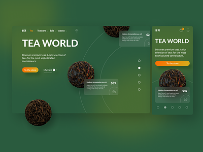 Tea shop website 3d blender3d design ecommerce figma illustration shop tea web