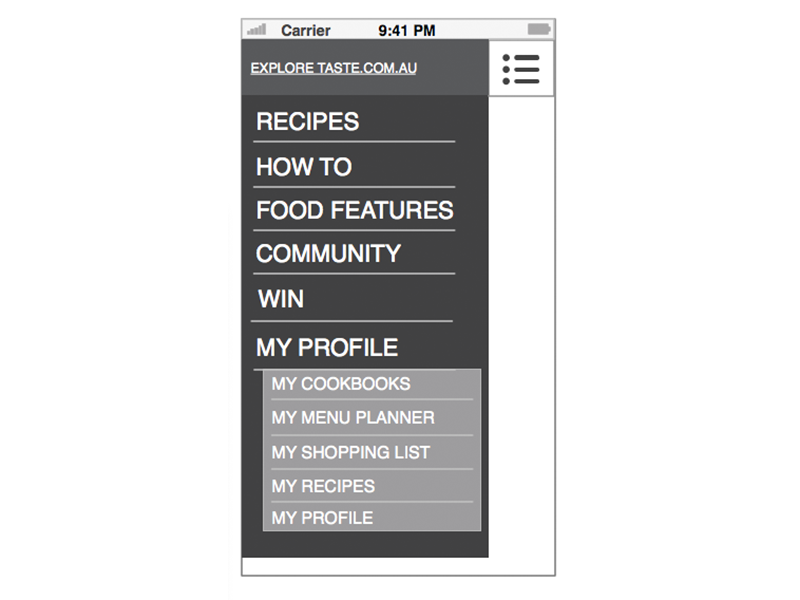 Taste menu
