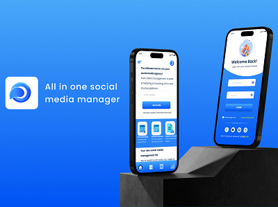 All in one social media manager logo ui ux