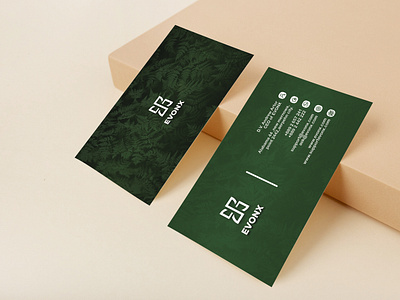 Business card for EVONX. | Brand with Green