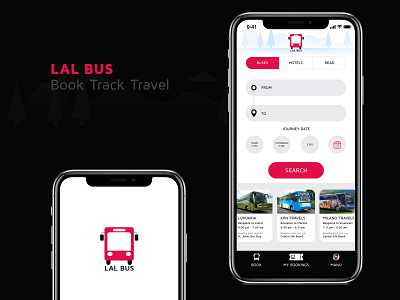 LAL BUS iPhone APP Design app app design best design bus bus booking design interaction iphone logo mobile red