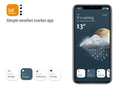 Weather Tracker App android app app app design clean style iphone iphone app simple ui ux ui design weather weather app