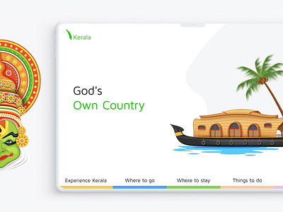 Kerala Tourism design ipad kerala simple design ui ux web white