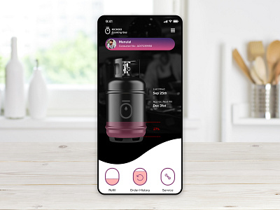 Cooking Gas app design black cooking food gas interaction design iphone app kitchen mobile app simple design ui uiux ux