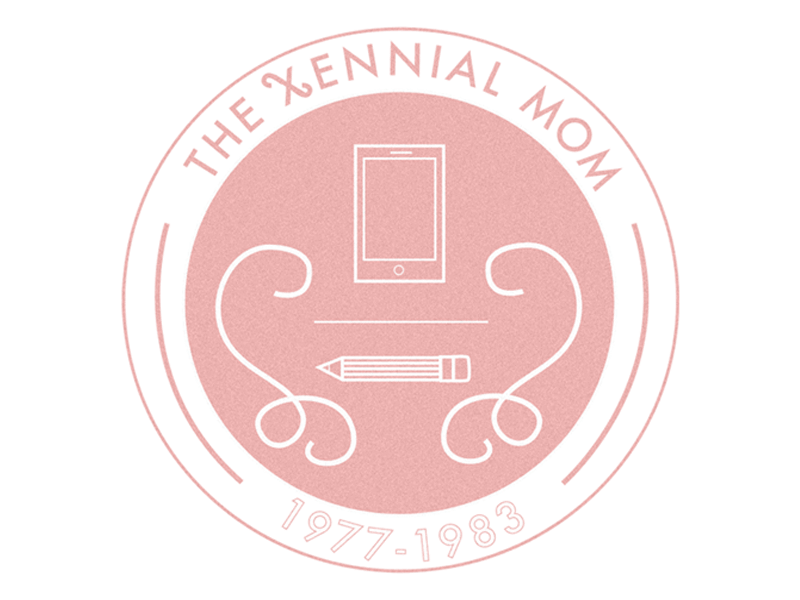 The Xennial Mom badge branding logo