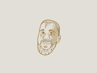 Nathan engraving face graphic design illustration logo vector