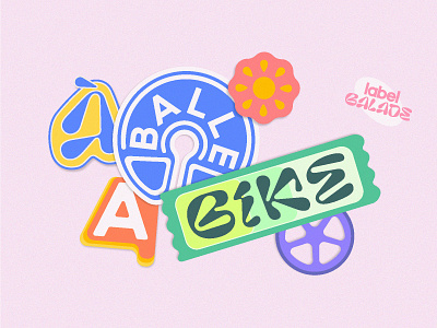 Fun sticker identity bike branding colorful fun graphic design illustration sticker stickers typography