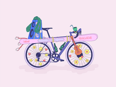 Bikepacking illustration