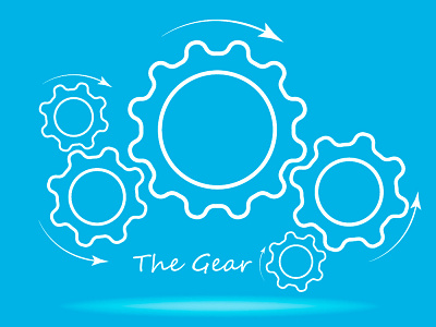 The Gear cartoon style gear icon illustration logo vector