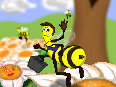 Busy Bees bees busy bee character design childrens books digital illustration digital painting flowers harare marondera zimbabwe