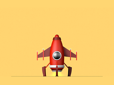 Spaceship 3d cinema4d orange rocket spaceship