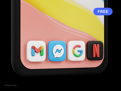 Clayio - set of 3d icons for your iPhone | Free pack app asset design download download mockup free freebie gmail google icon icon design icon set iconography icons icons design icons pack iconset messenger netflix ui