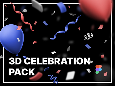 3D Celebration confetti symbols pack for Figma