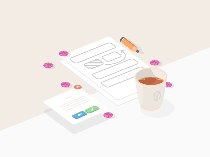 Wireframes 2d animation coffee design flat illustration mobile softnauts ui vector web wireframe