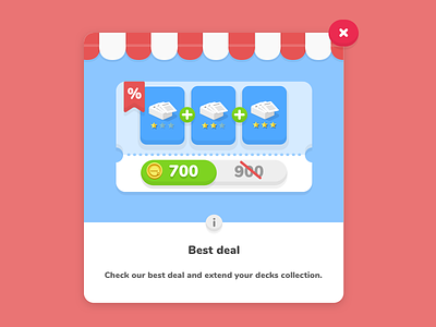 Best Deal Pack 2d app blue coupon deal design flat illustration red store