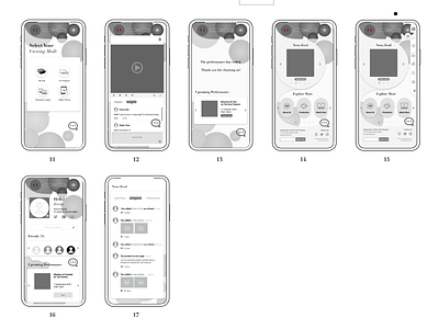 The Fool Theatre - Mobile APP - Wireframe 2 app branding design graphic design logo typography ui ux vector wireframe