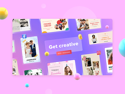 Cover Picture Art for Collage Maker App 3d app art branding branding design cover cover picture design gradient graphic design marketing pattern playstore image shapes social social media sticker template typography ui