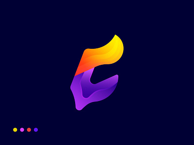 F letter with fire modern logo design concept