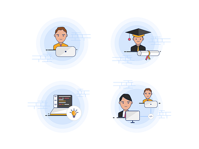 Recruitment Icons campus hiring coding interviews lateral hiring recruitment tests