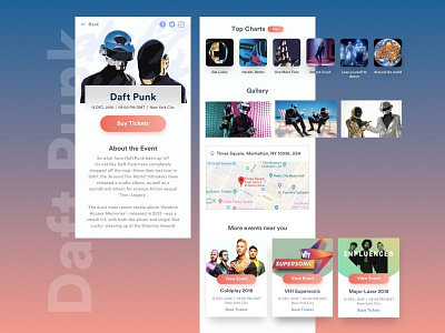 Adobe XD Challenge Day-2 adobe xd daft punk event app