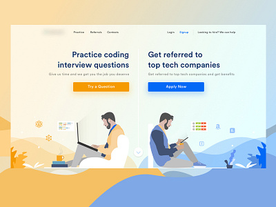 Landing page for a coding platform code code editor coding landing page referrals