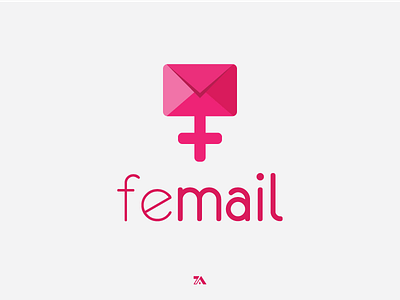 Femail female logo mail pink smart woman