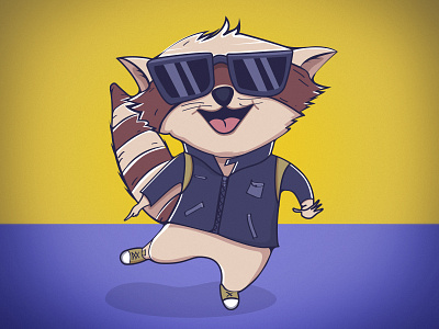 Raccoon animals character color illustration raccoon vector