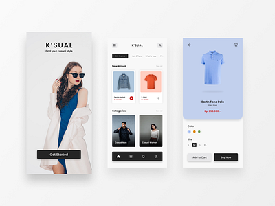 K'SUAL FASHION STORE fashion store mobile app ui