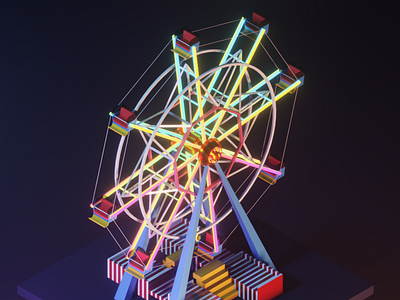 Ferris Wheel 3d b3d ferris ferris wheel glow wheel