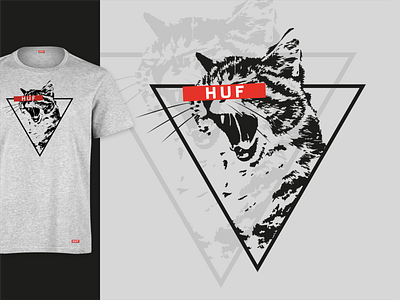 Illustration "WILDNESS" for the brand "HUF" abstract animal branding cat cats design draw graphic graphic design graphics identify illustration illustrator logo logo design minimalism package triangle tshirt design vector