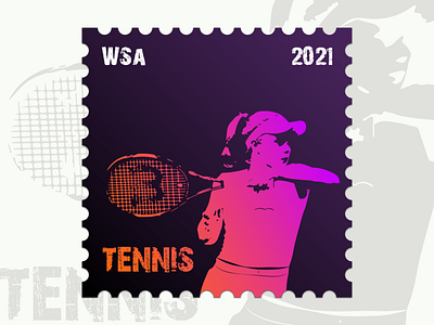 Vector illustration for E-Post Mark WSA "Tennis" #2
